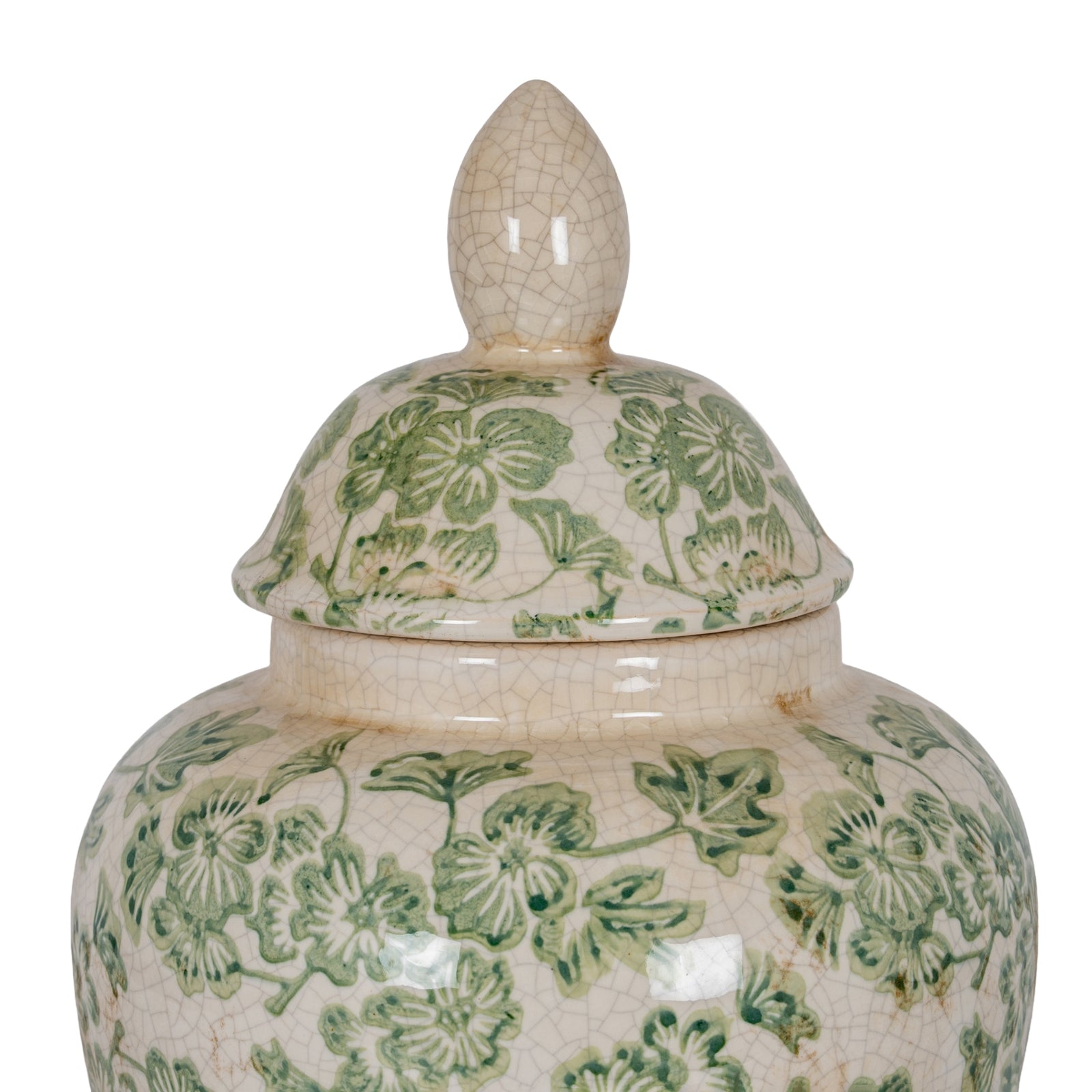Green Clover Ceramic Ginger Jar [cid:24735-a]
