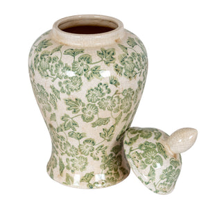 Green Clover Ceramic Ginger Jar [cid:24735-b]