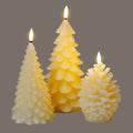 Luxe Collection Natural Glow Cream Pinecone LED Wax Candle_2326
