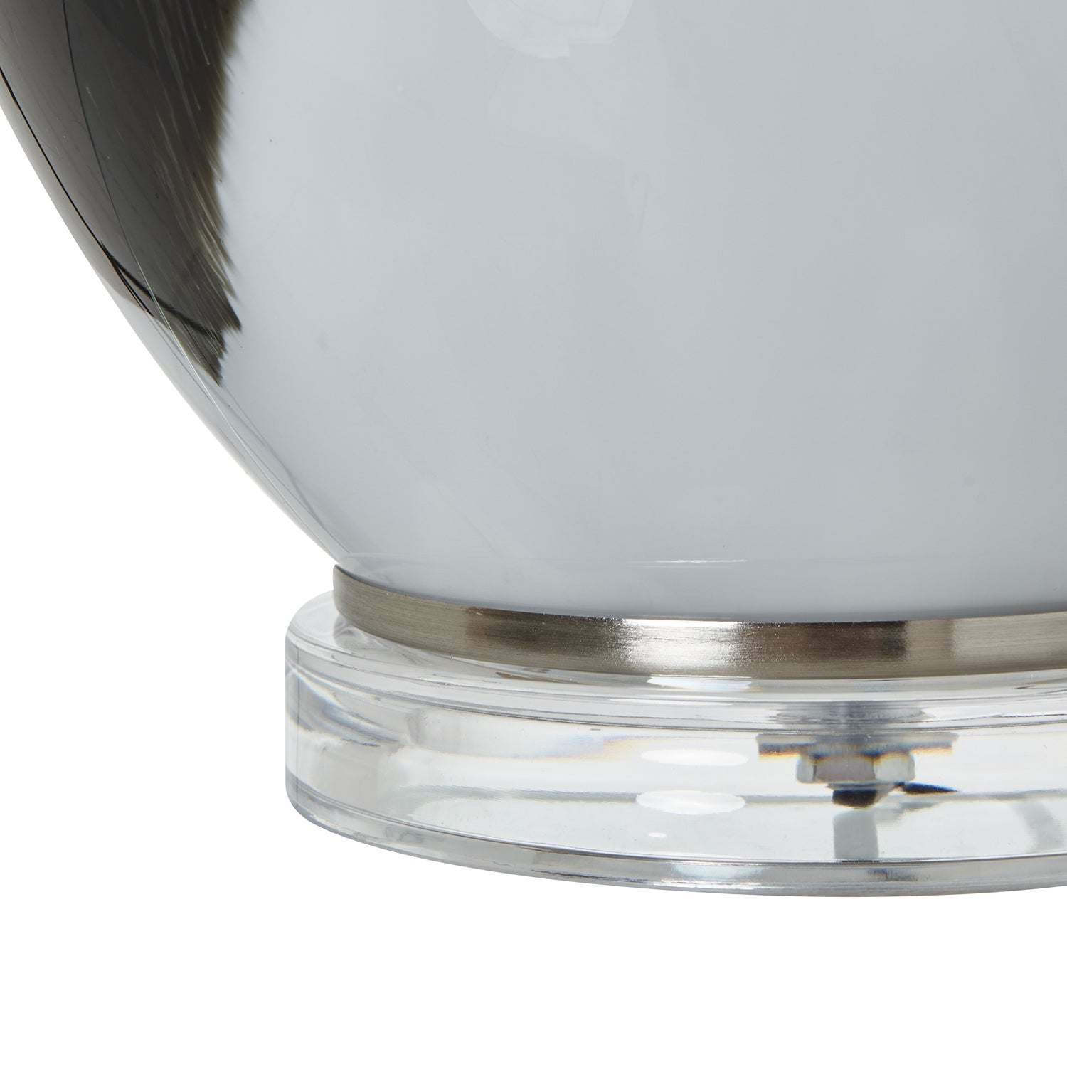 Grey Glass Table Lamp With Linen Shade_819
