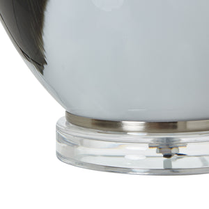 Grey Glass Table Lamp With Linen Shade_819