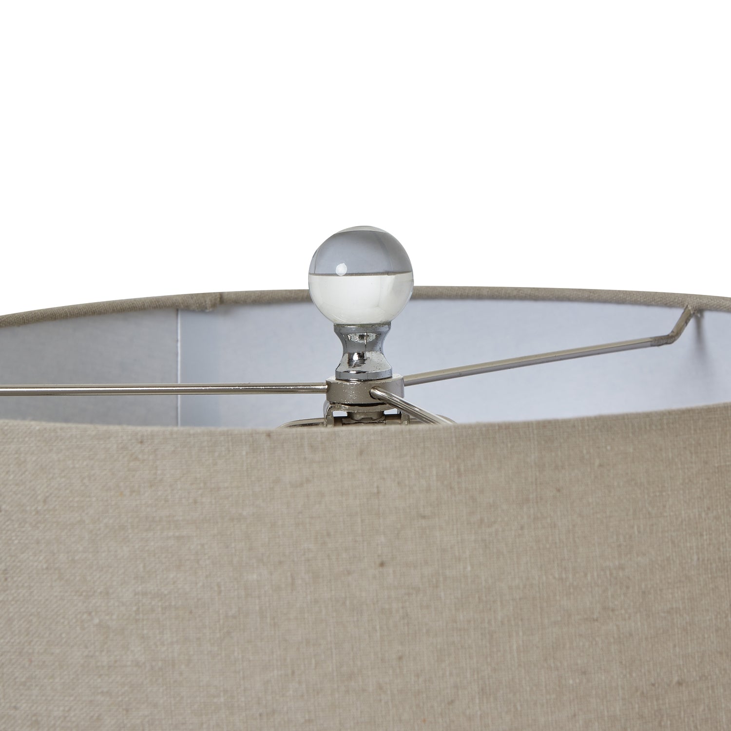 Grey Glass Table Lamp With Linen Shade_816