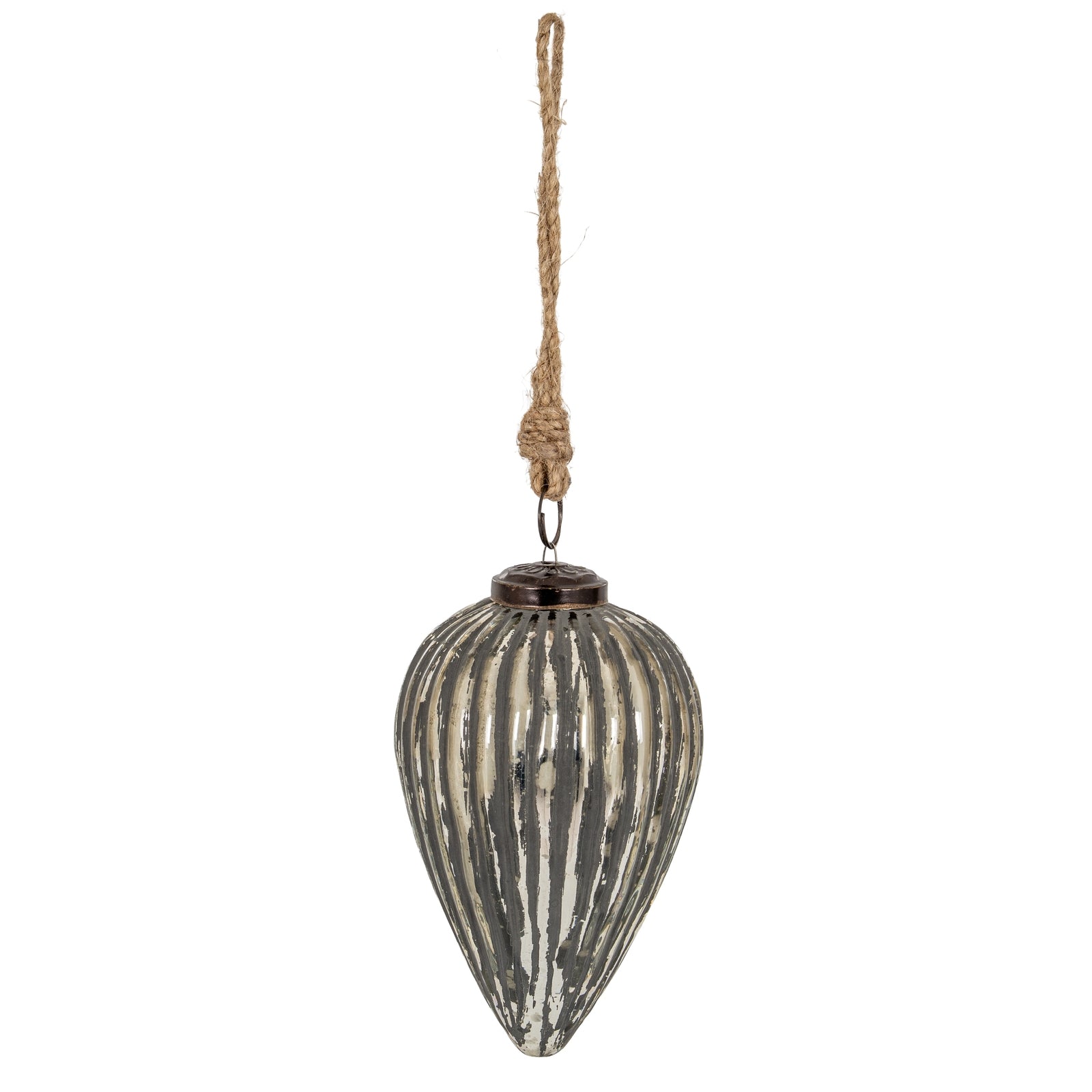 Grey Metallic Collection Large Cone Bauble_1781