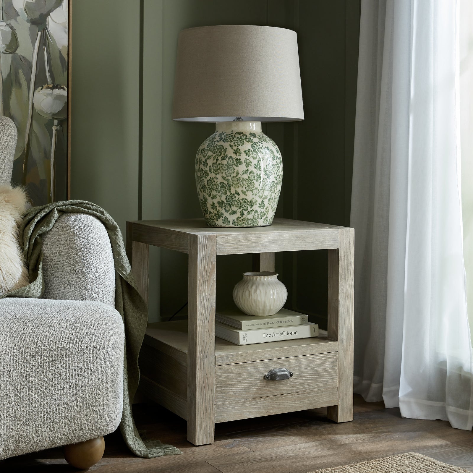 Haldon Collection 1 Drawer Side Table With Shelf [cid:24674]