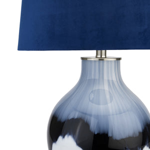 Ice Shadows Table Lamp With Navy Blue Lampshade_829