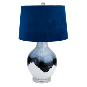 Ice Shadows Table Lamp With Navy Blue Lampshade_828