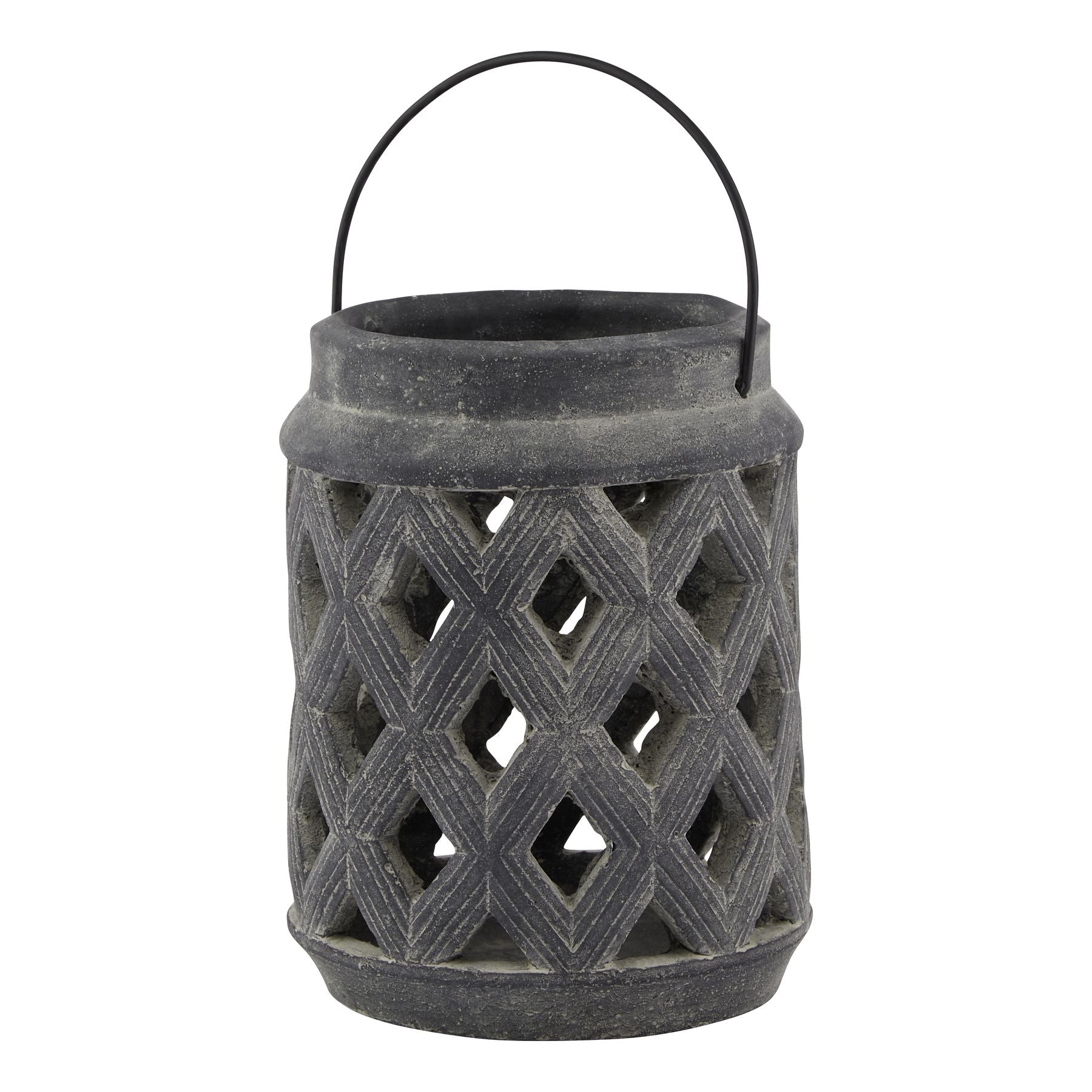Amalfi Grey Lattice Lantern_693