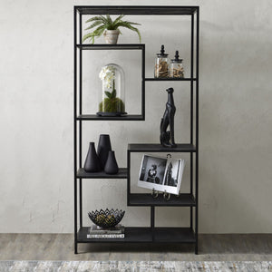 Large Black Multi Shelf Unit_337