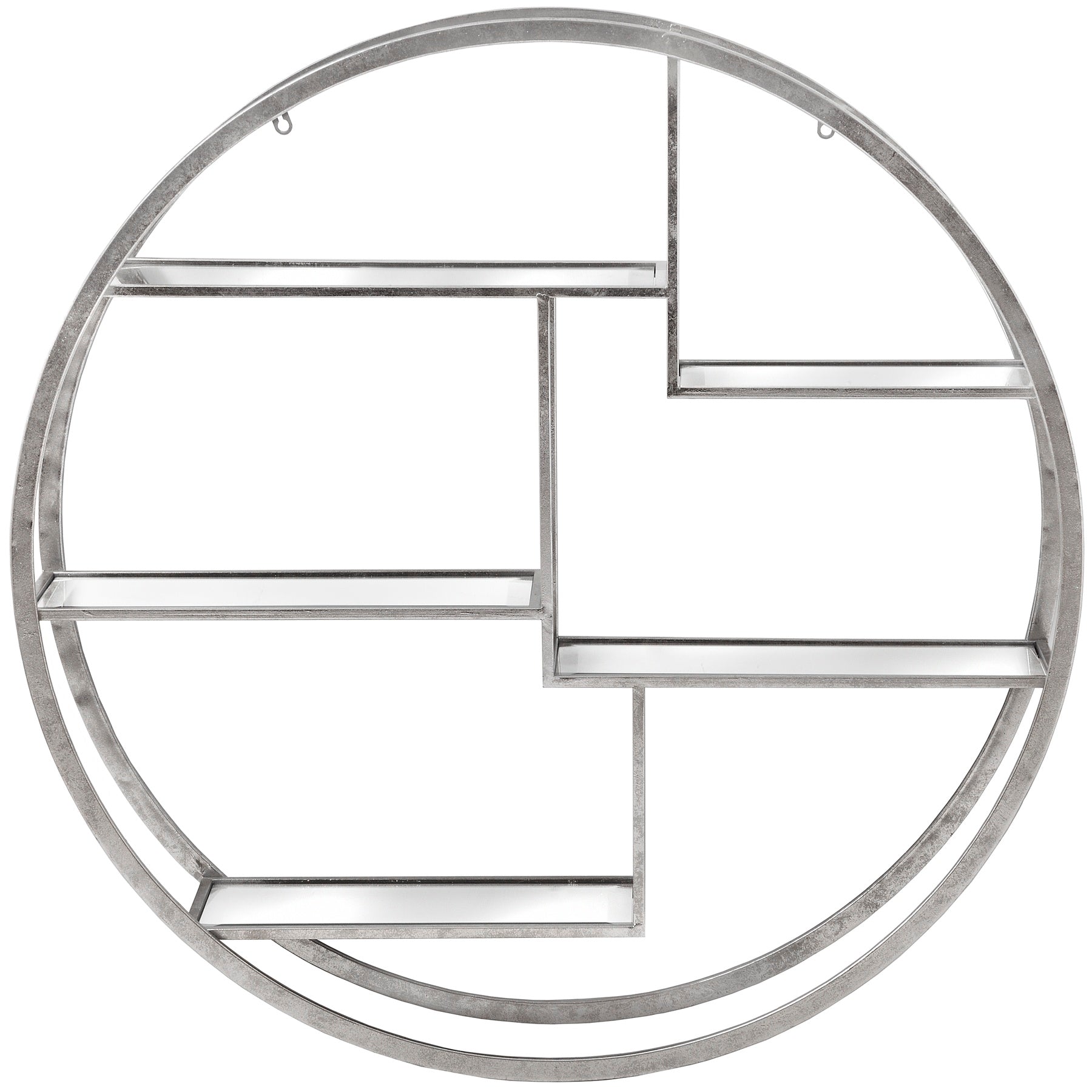 Large Circular Silver Wall Hanging Multi Shelf_339