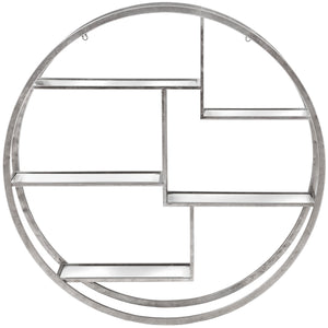 Large Circular Silver Wall Hanging Multi Shelf_339