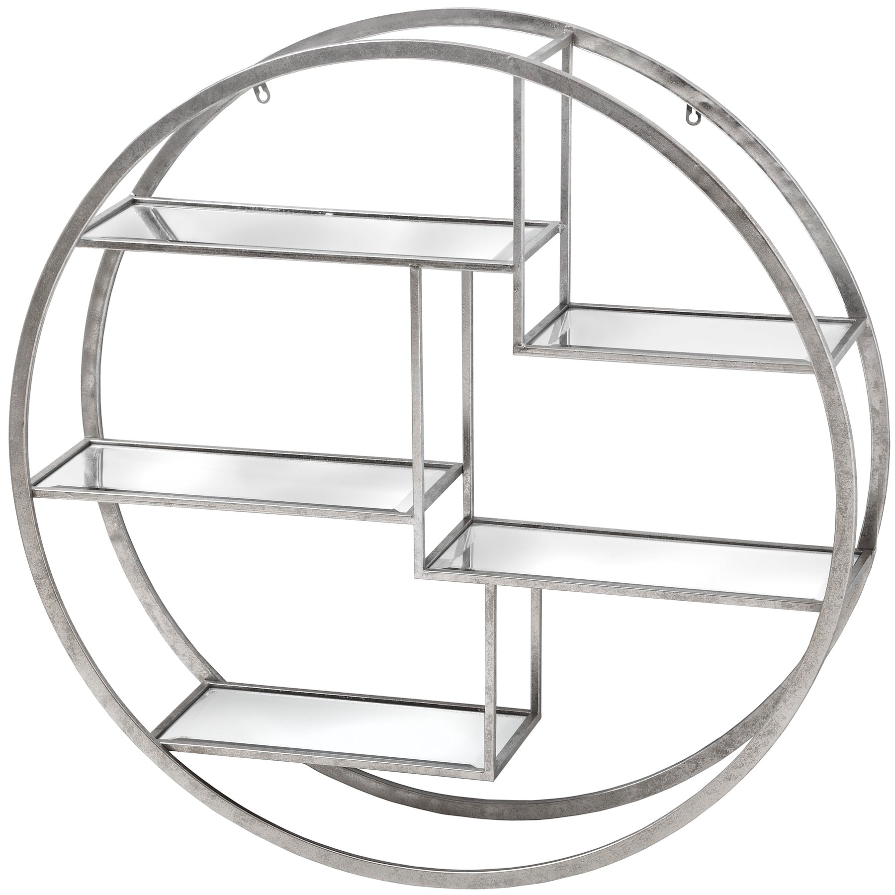 Large Circular Silver Wall Hanging Multi Shelf_338