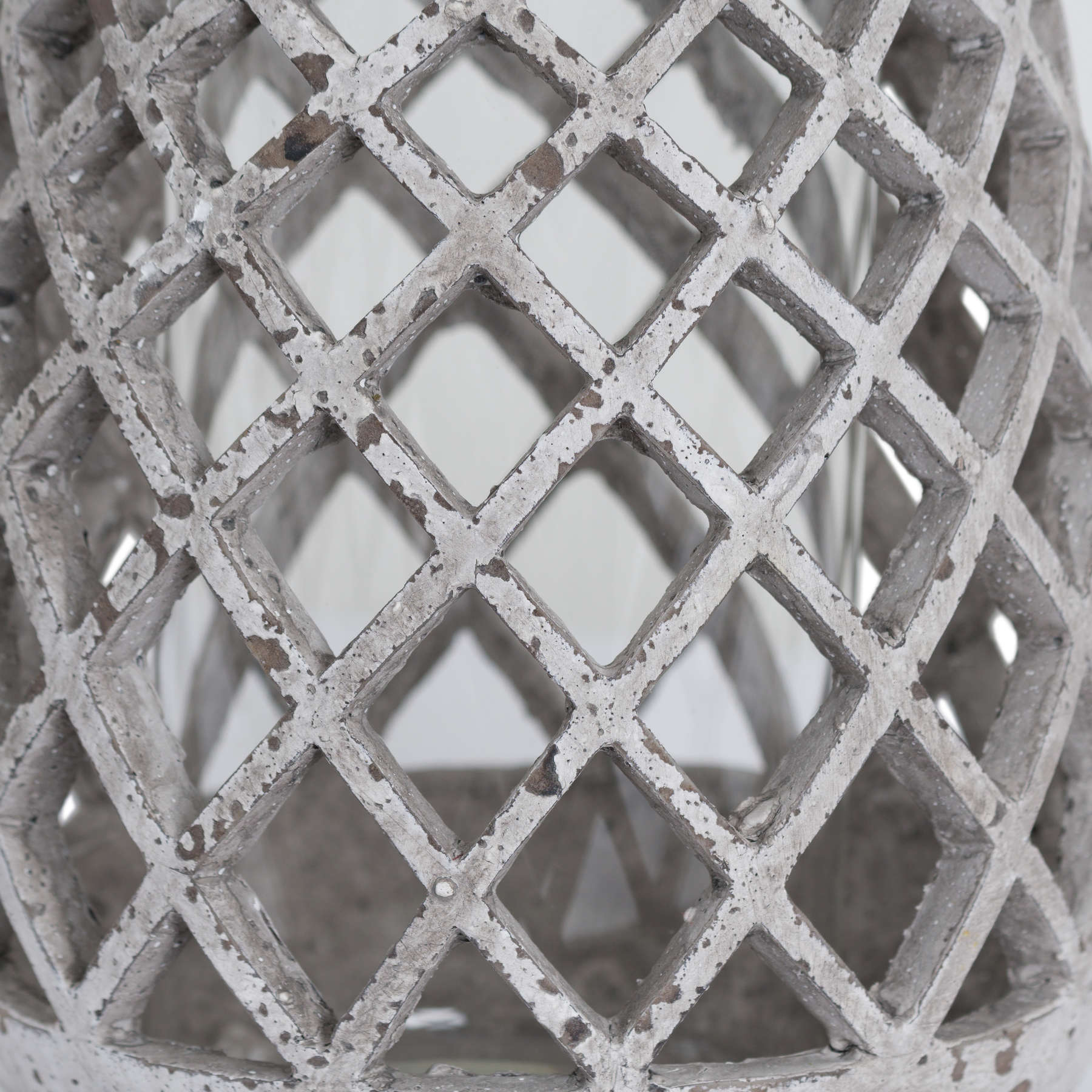 Large Conical Ceramic Lattice Hurricane Lantern_1869