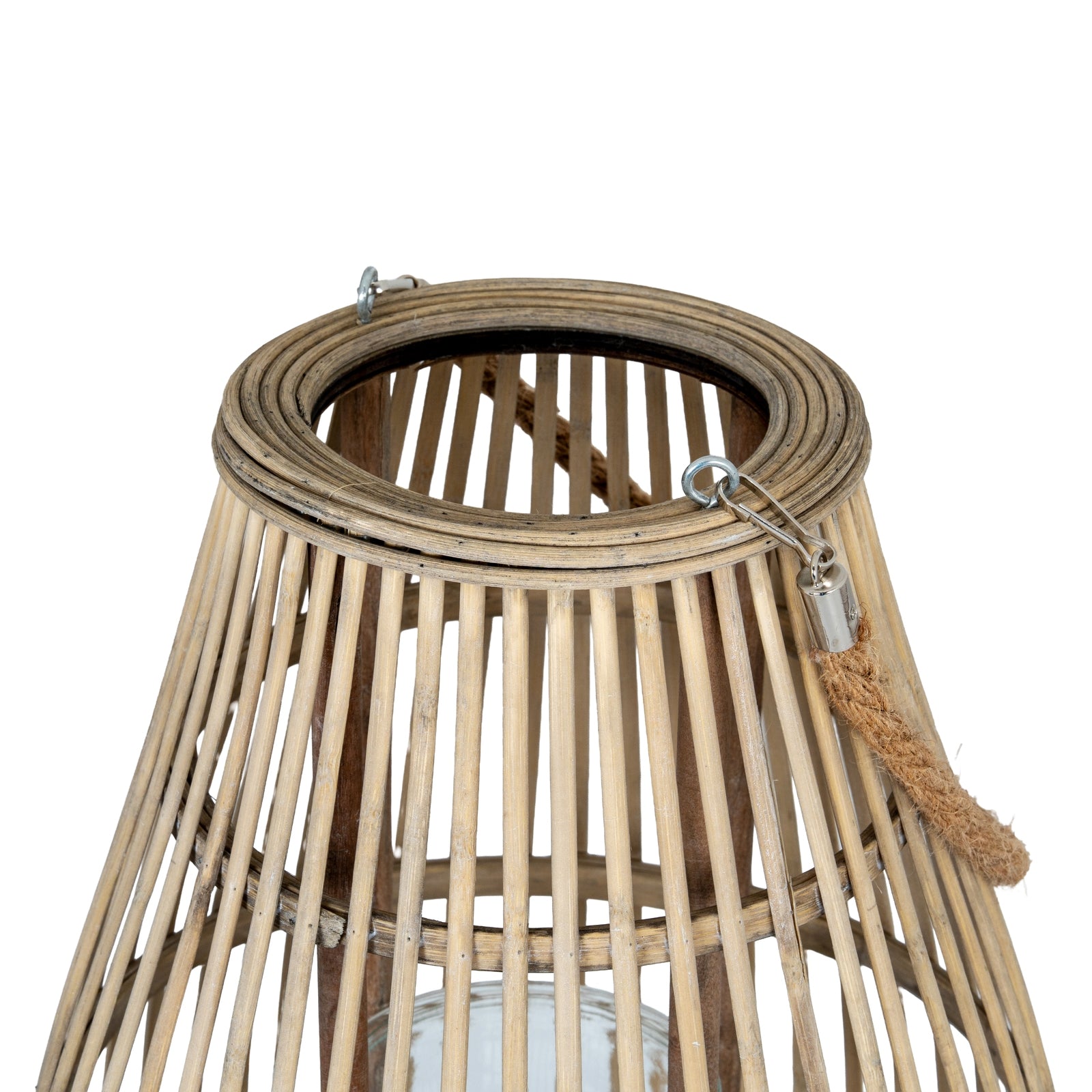 Large Ellipse Wicker Lantern With Glass Holder_868