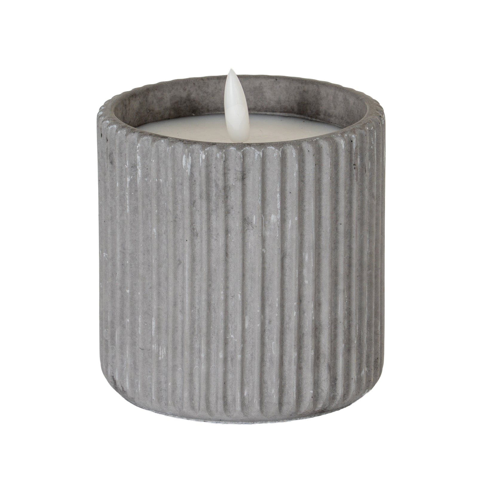 Luxe Collection Natural Glow Ribbed Large Led Candle_2349