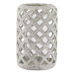 Grey Stone Effect Hurricane Lantern_872