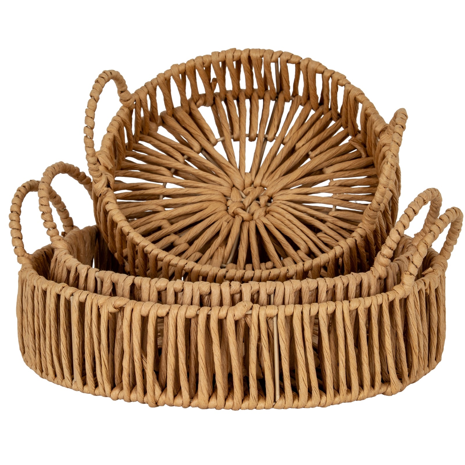 Large Loop Handle Set of 3 Round Trays_1897