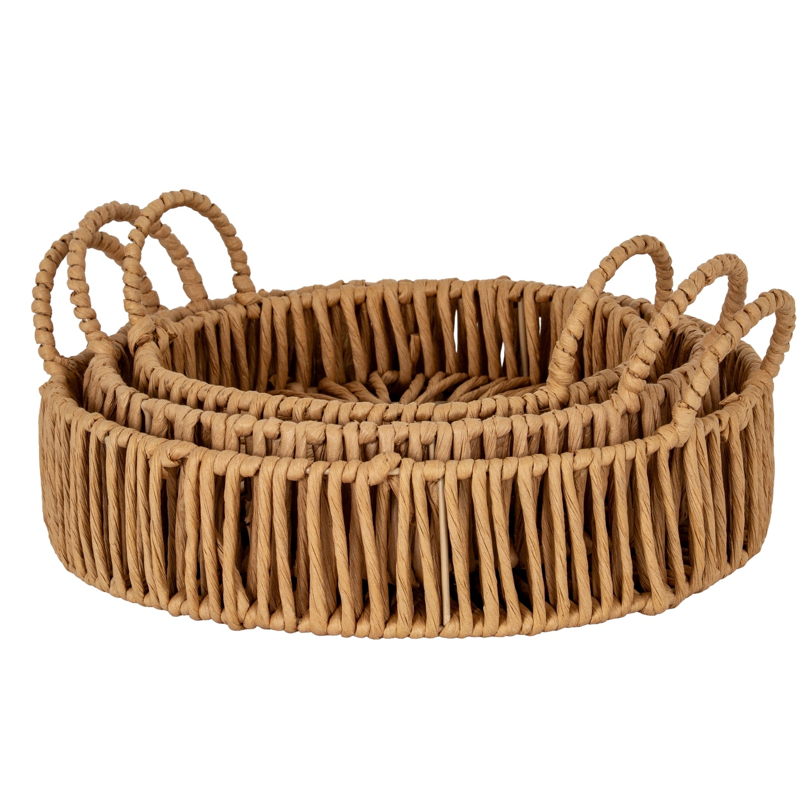 Large Loop Handle Set of 3 Round Trays_1898