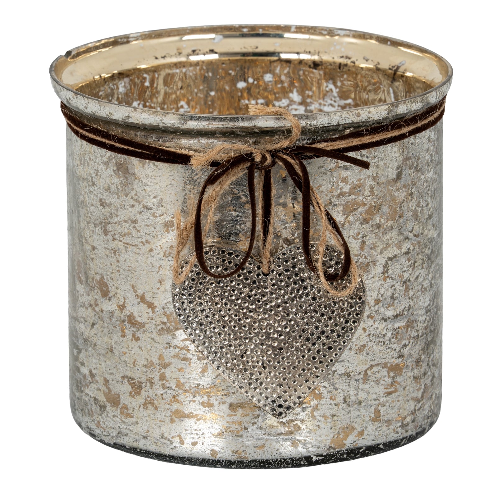 Mercury Hammered Heart Candle Holder_2622