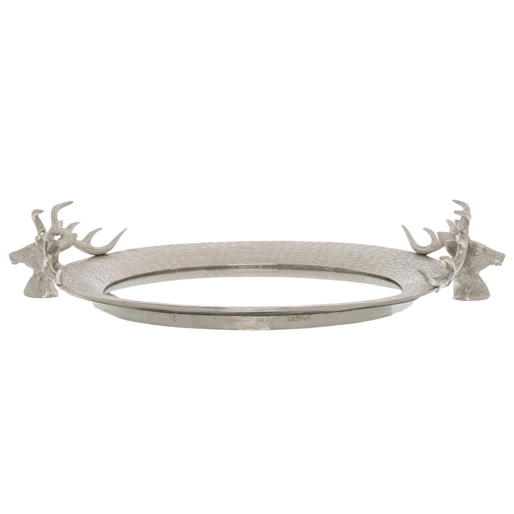 Large Mirrored Tray With Stag Heads_1910