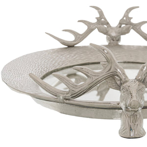 Large Mirrored Tray With Stag Heads_1911