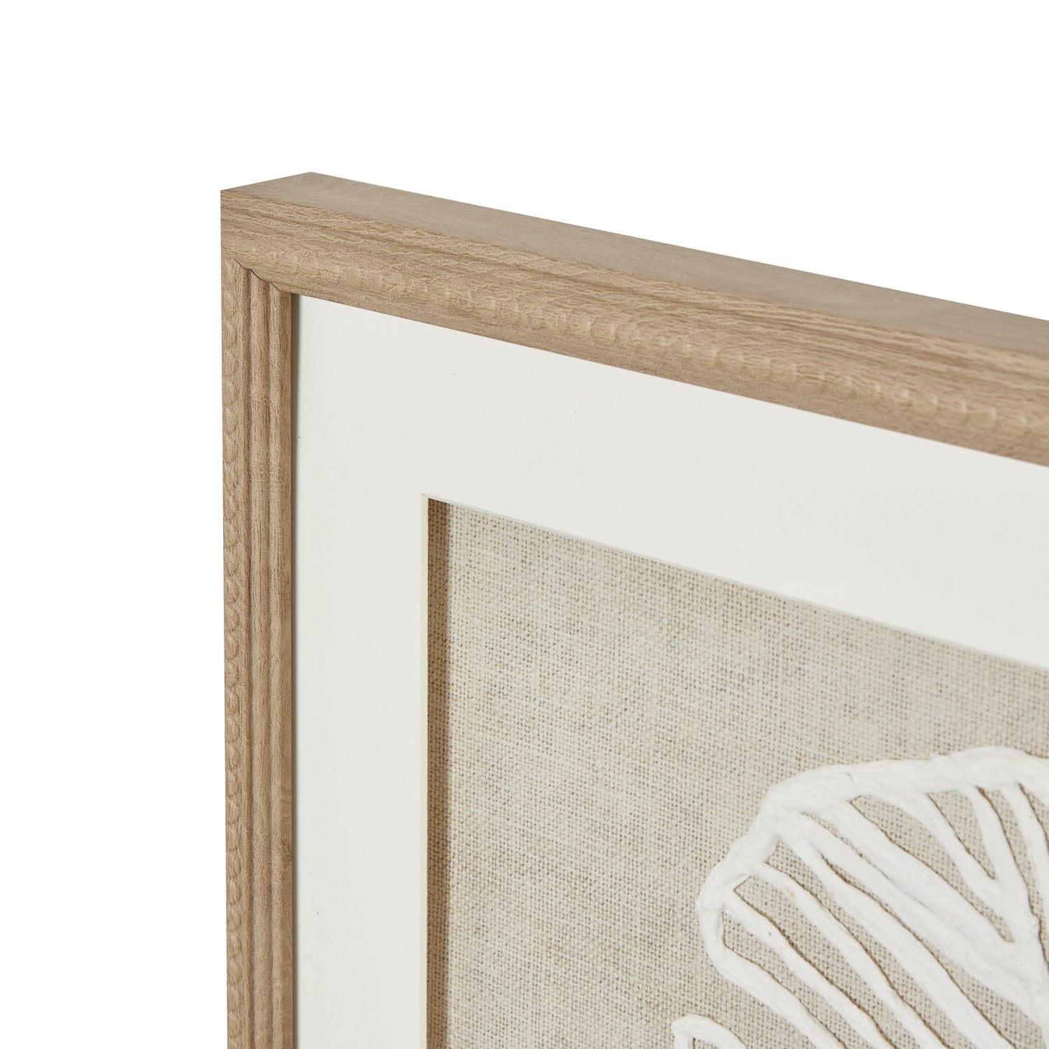 Large Plume White Feather Art Mounted In Beaded Frame_3843