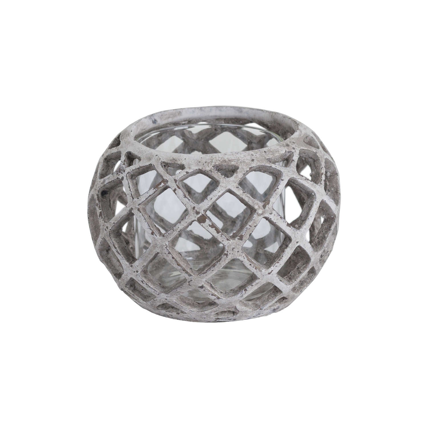 Round Ceramic Lattice Hurricane Lantern_1935