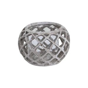 Round Ceramic Lattice Hurricane Lantern_1935