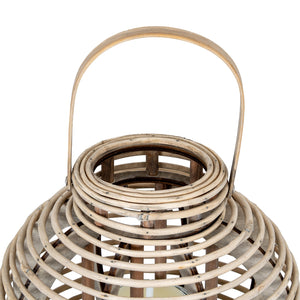 Large Round Willow Lantern With Glass Holder_882