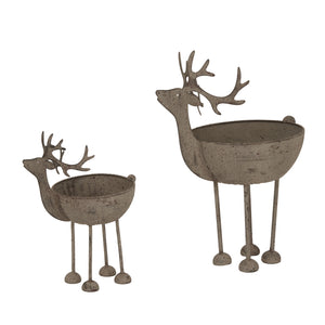 Large Rustic Metal Reindeer Bowl_1967