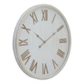 Large Rustic White Clock With Beaded Frame_4017