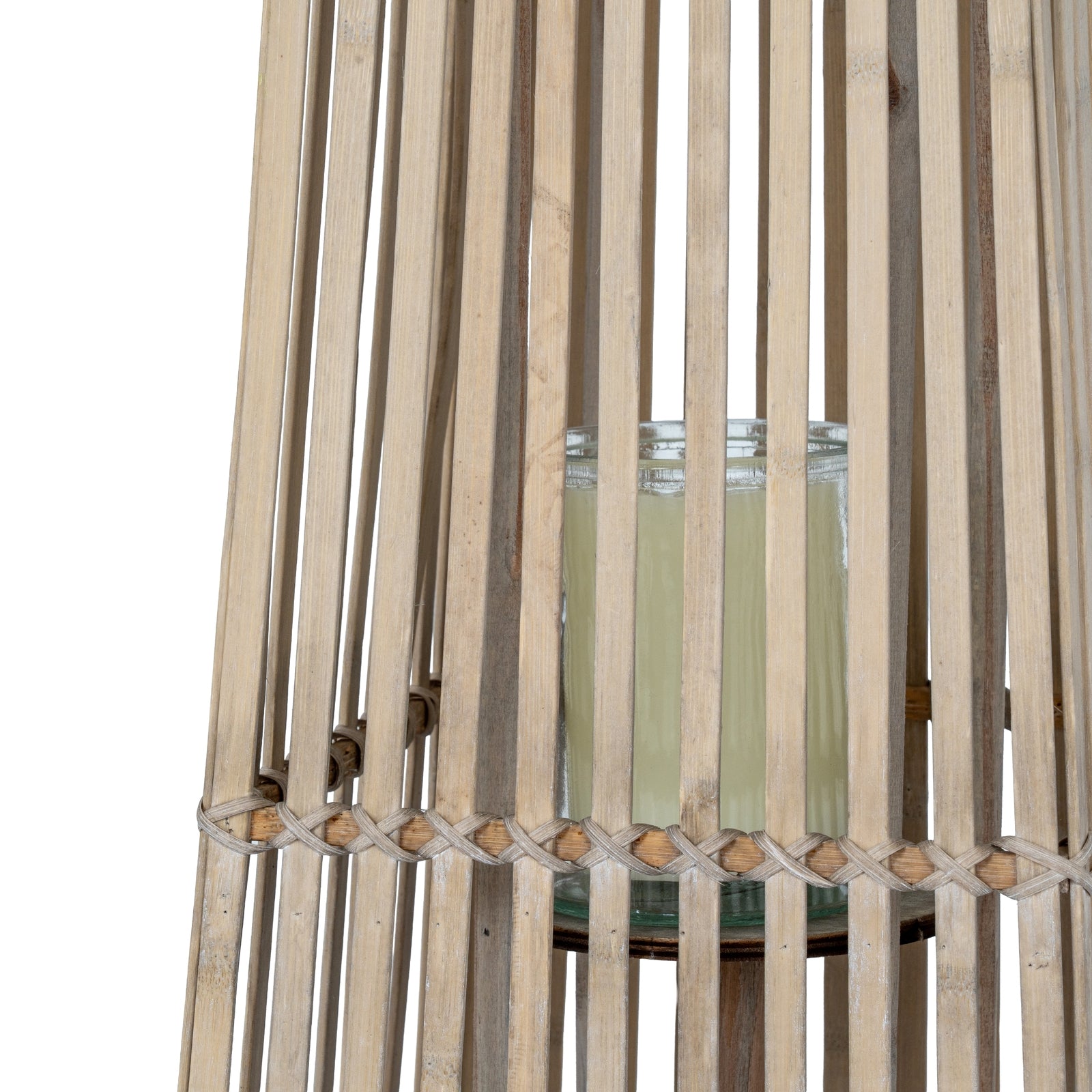 Large Silo Wicker Lantern With Glass Holder_1090
