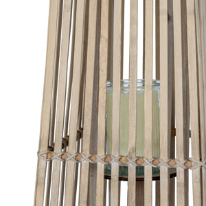 Large Silo Wicker Lantern With Glass Holder_1090