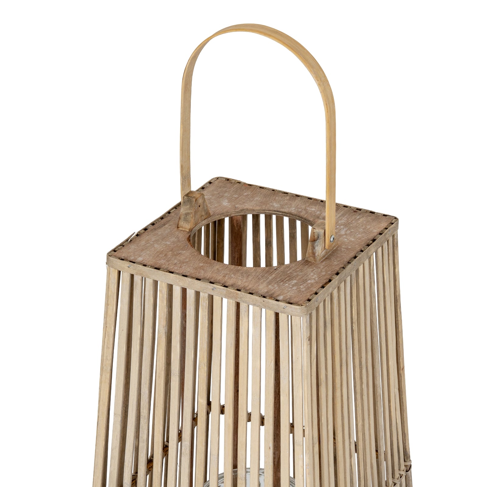 Large Silo Wicker Lantern With Glass Holder_886