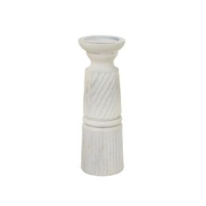 White Carved Candle Holder_2039