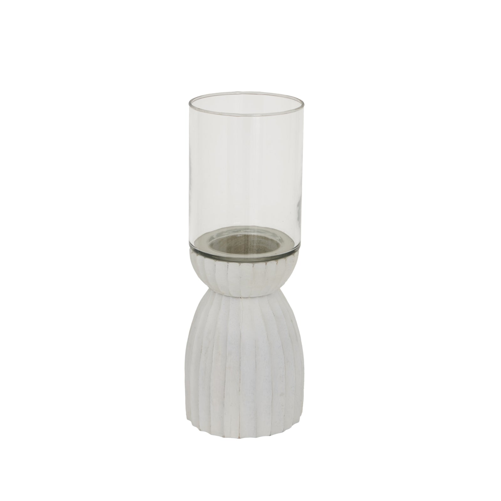 White Carved Hurricane Lantern_2044
