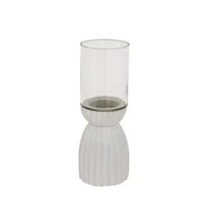 White Carved Hurricane Lantern_2044