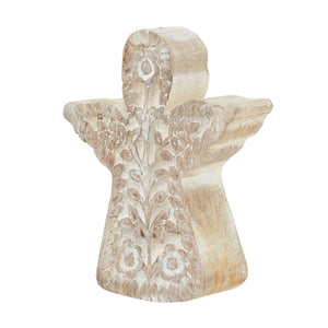 White Wash Collection Patterned Angel Decoration_3559
