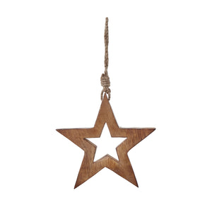 White Wash Collection Wooden Hanging Star Decoration_3569
