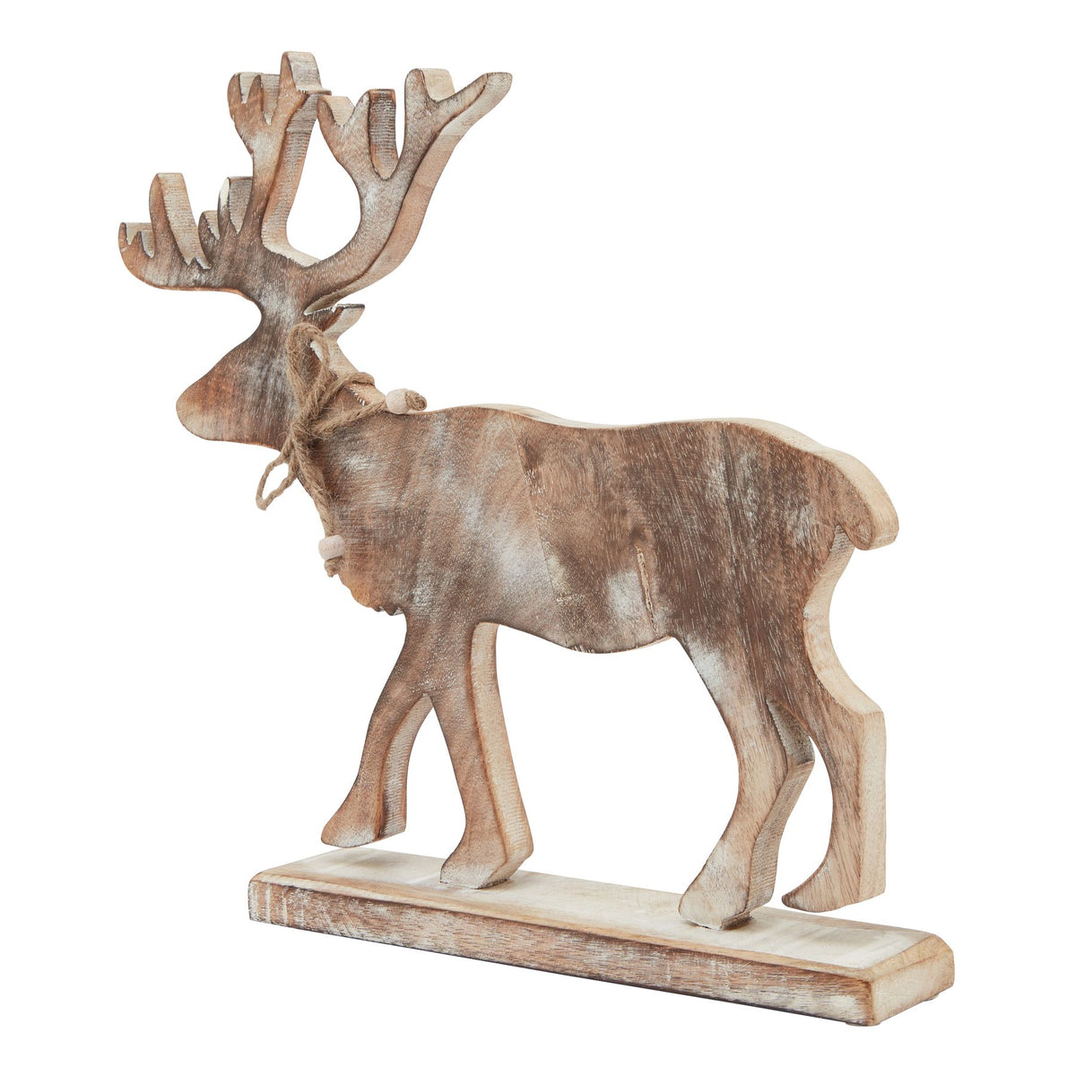 White Wash Collection Wooden Stag Decoration_3596