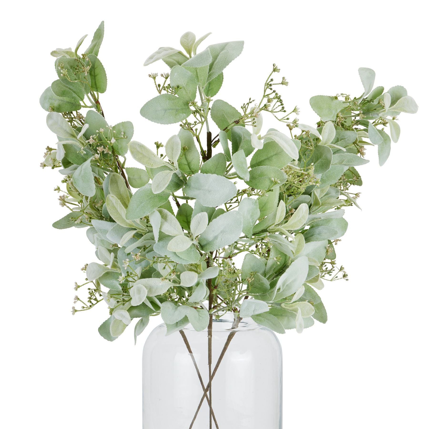 Large Winter Sprig With Lambs Ear And Wax Flower_5178