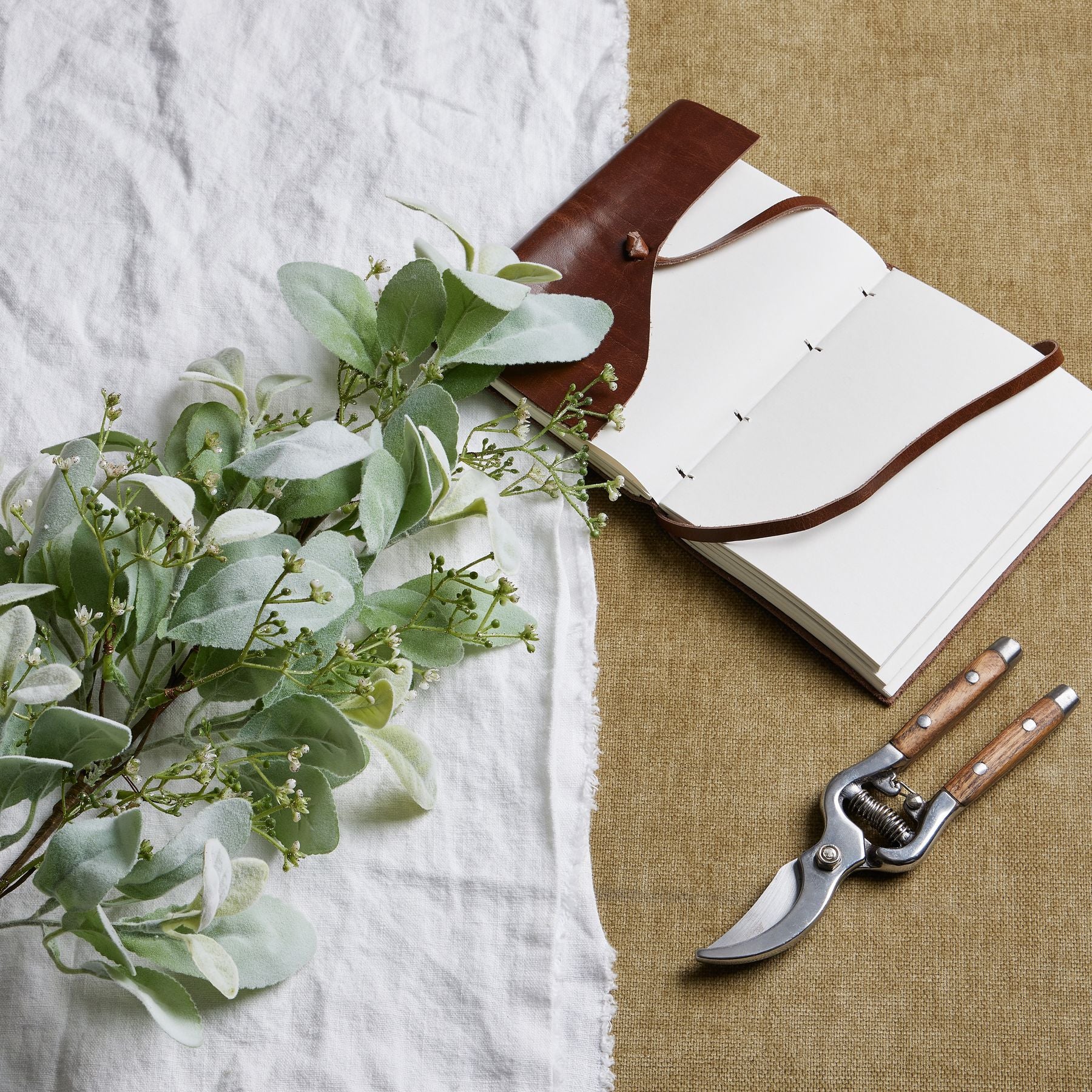 Large Winter Sprig With Lambs Ear And Wax Flower_5176