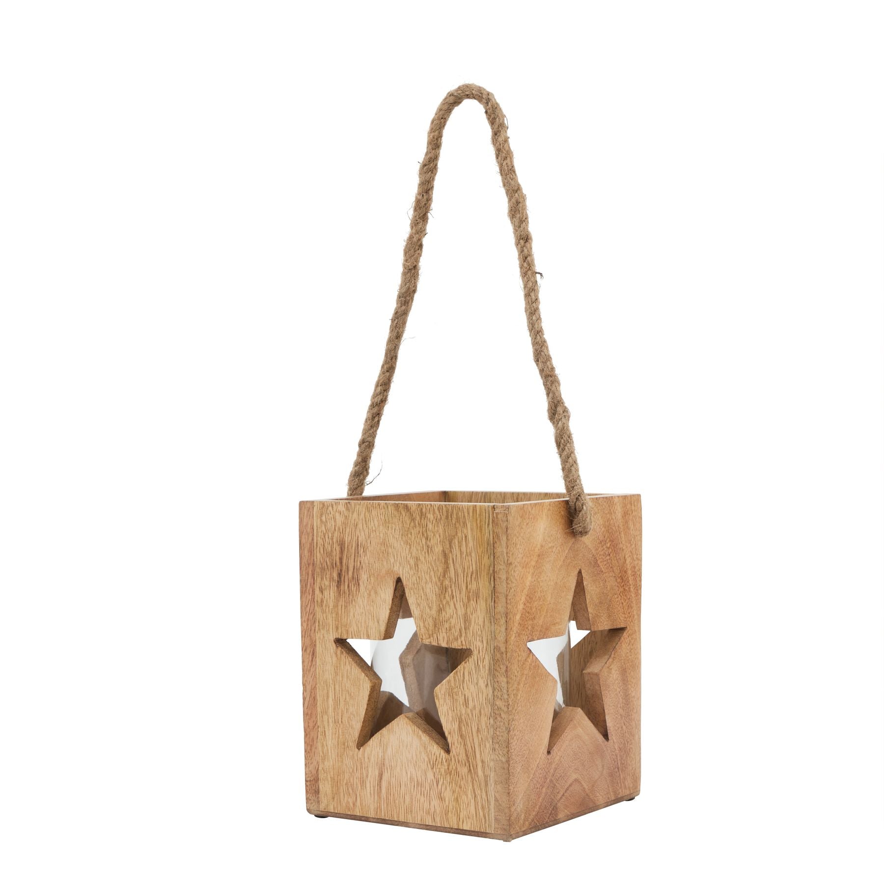Washed Wood Large Star Tealight Candle Holder_2708