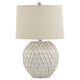 Lattice Ceramic Table Lamp With Linen Shade [cid:23056]