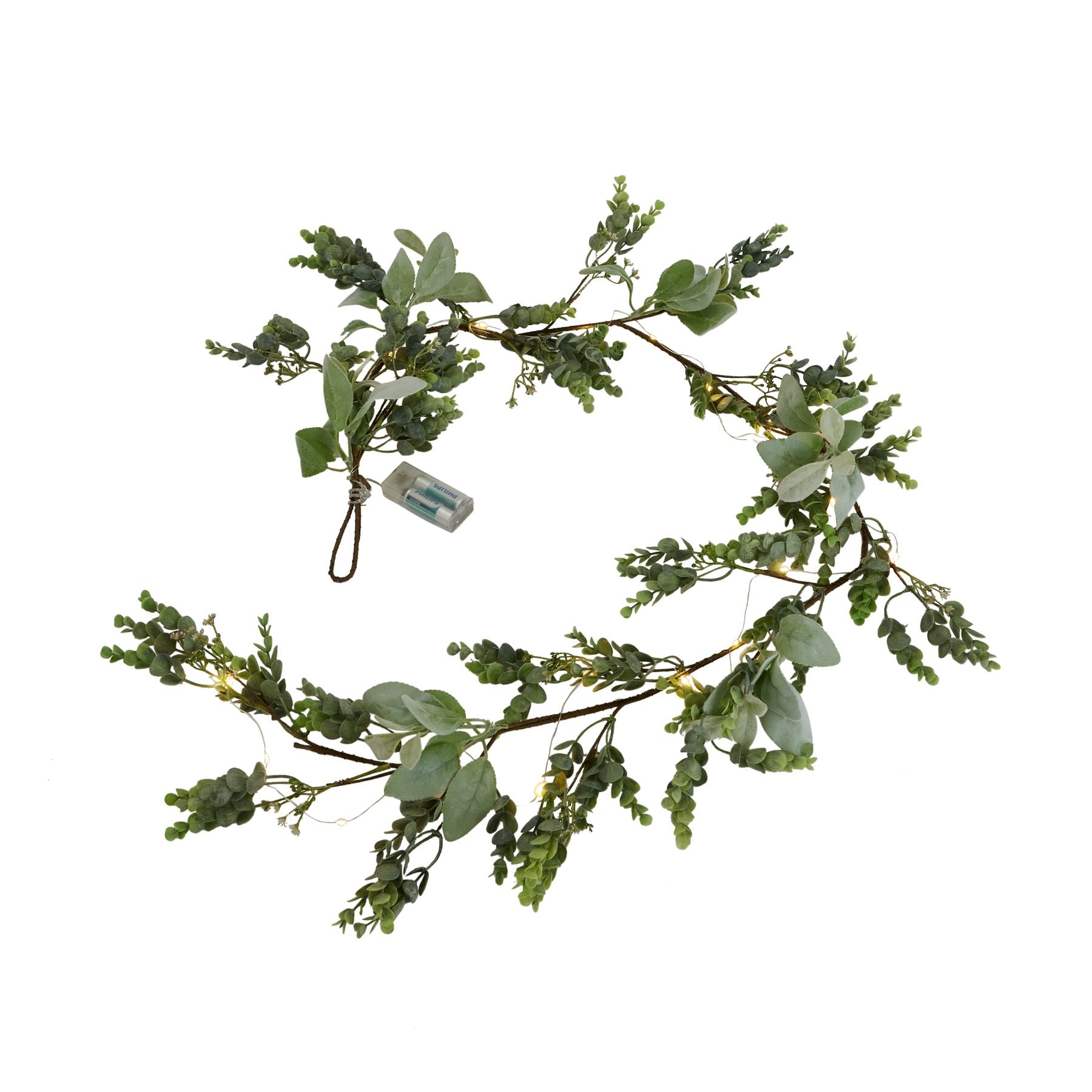 LED Winter Garland With Eucalyptus And Lambs Ear_5183
