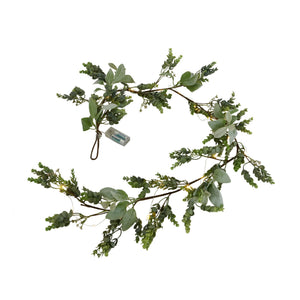 LED Winter Garland With Eucalyptus And Lambs Ear_5183