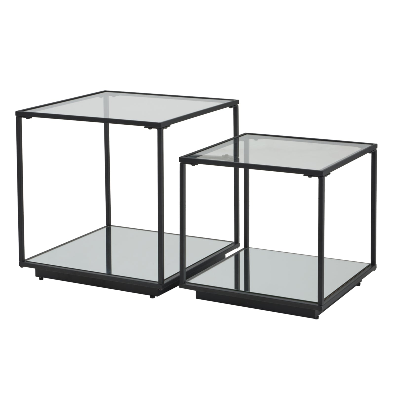 Lennox Black Framed Set Of 2 Side Tables_346