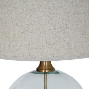 Lunel Glass Orb Table Lamp With Edged Linen Shade_913