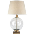 Lunel Glass Orb Table Lamp With Edged Linen Shade_910