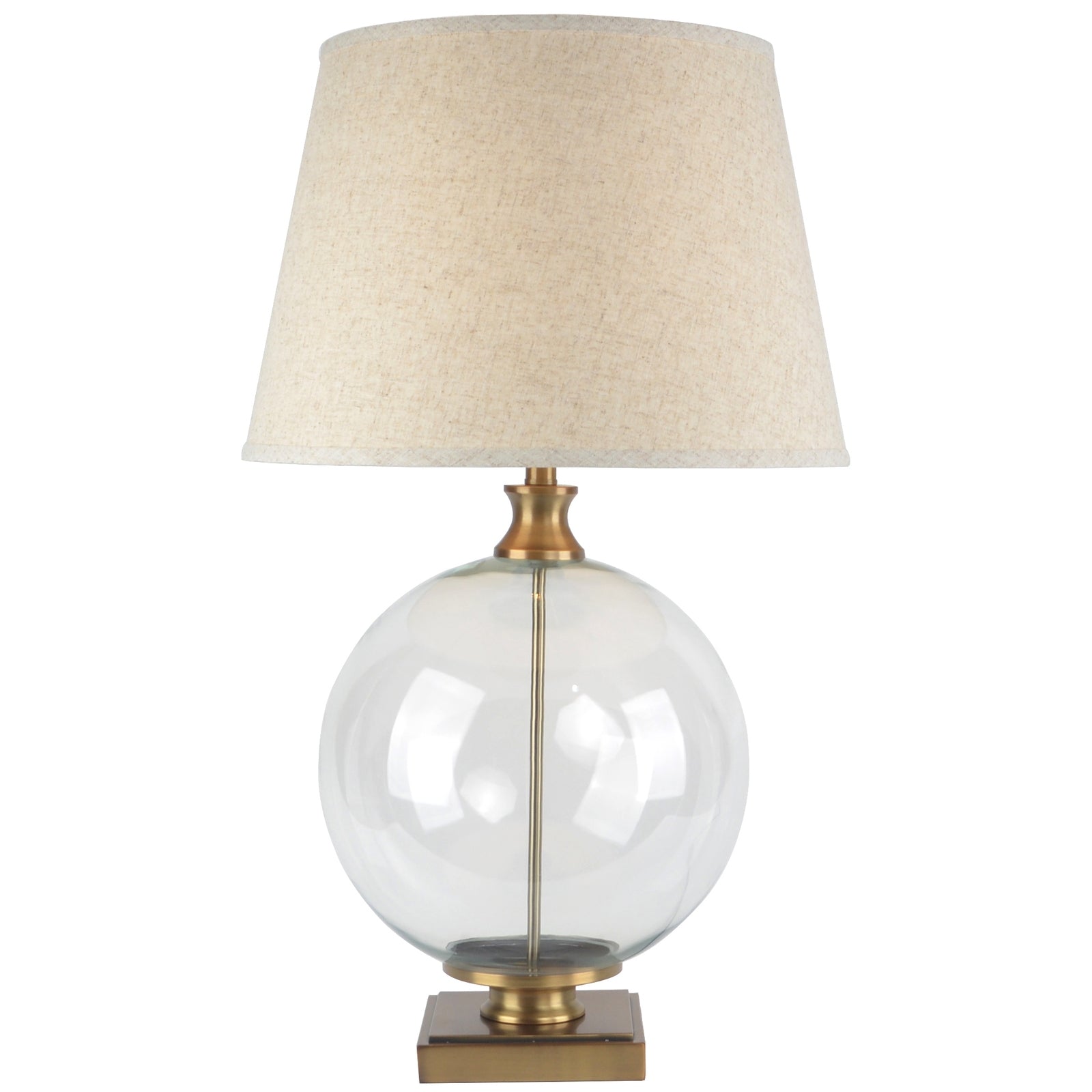 Lunel Glass Orb Table Lamp With Edged Linen Shade_910
