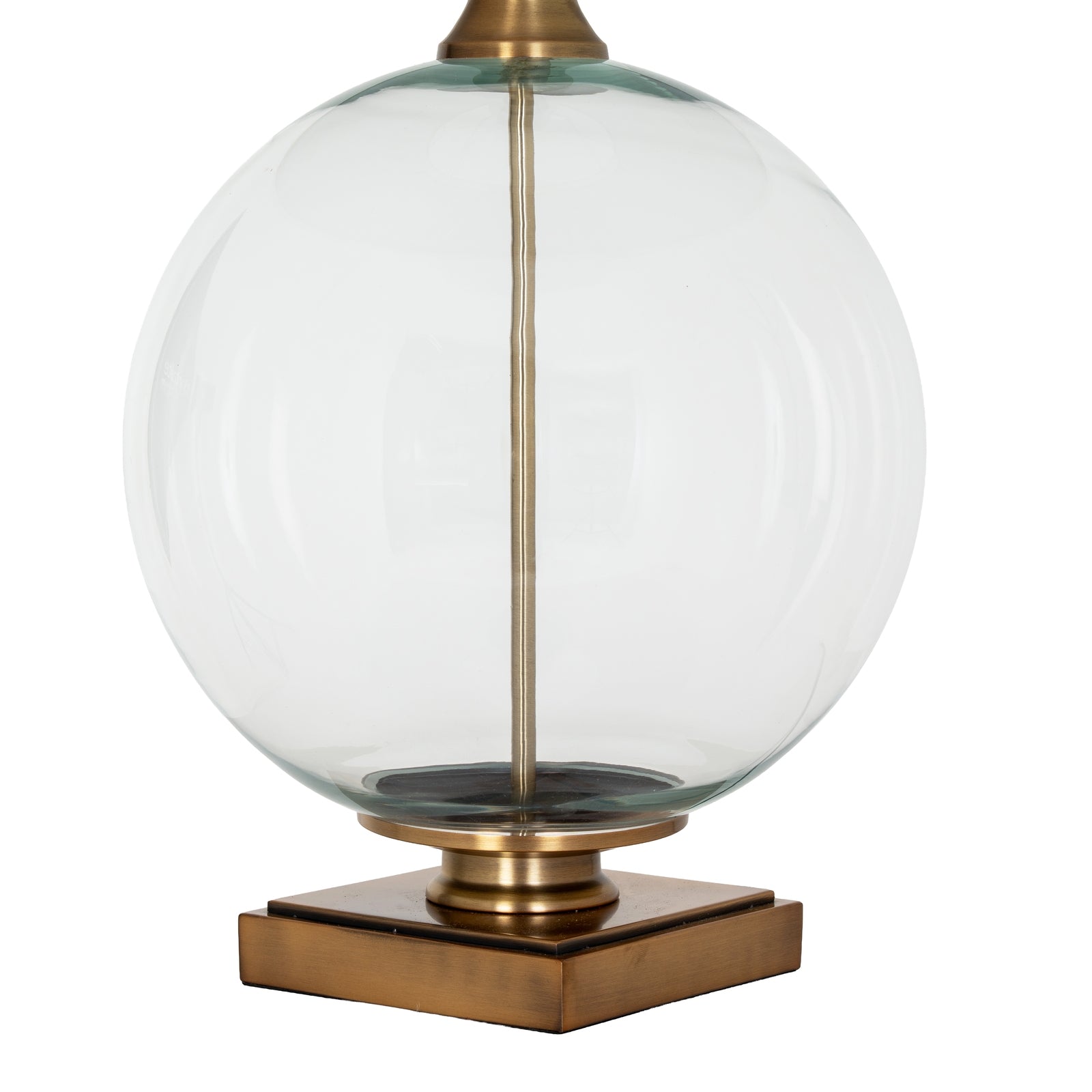 Lunel Glass Orb Table Lamp With Edged Linen Shade_912